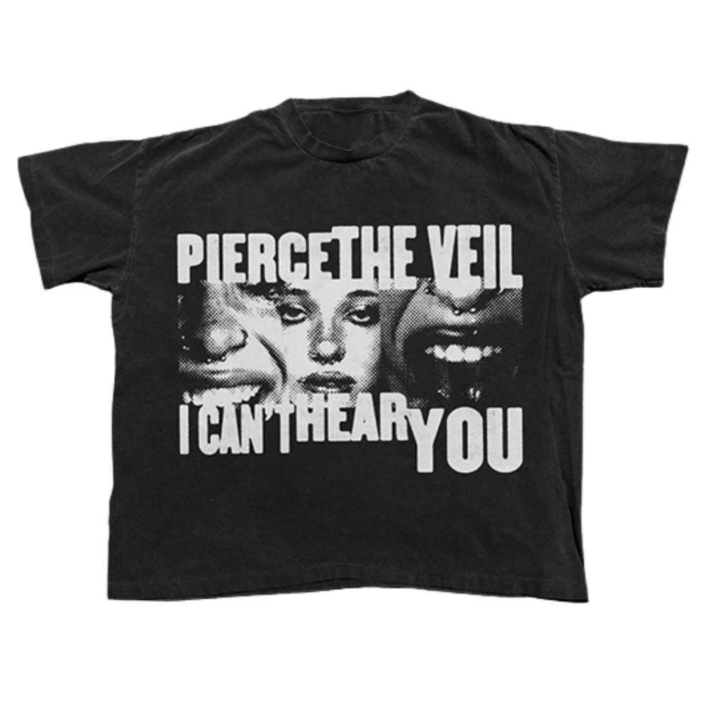 Black and White Tee Faces Tee Front