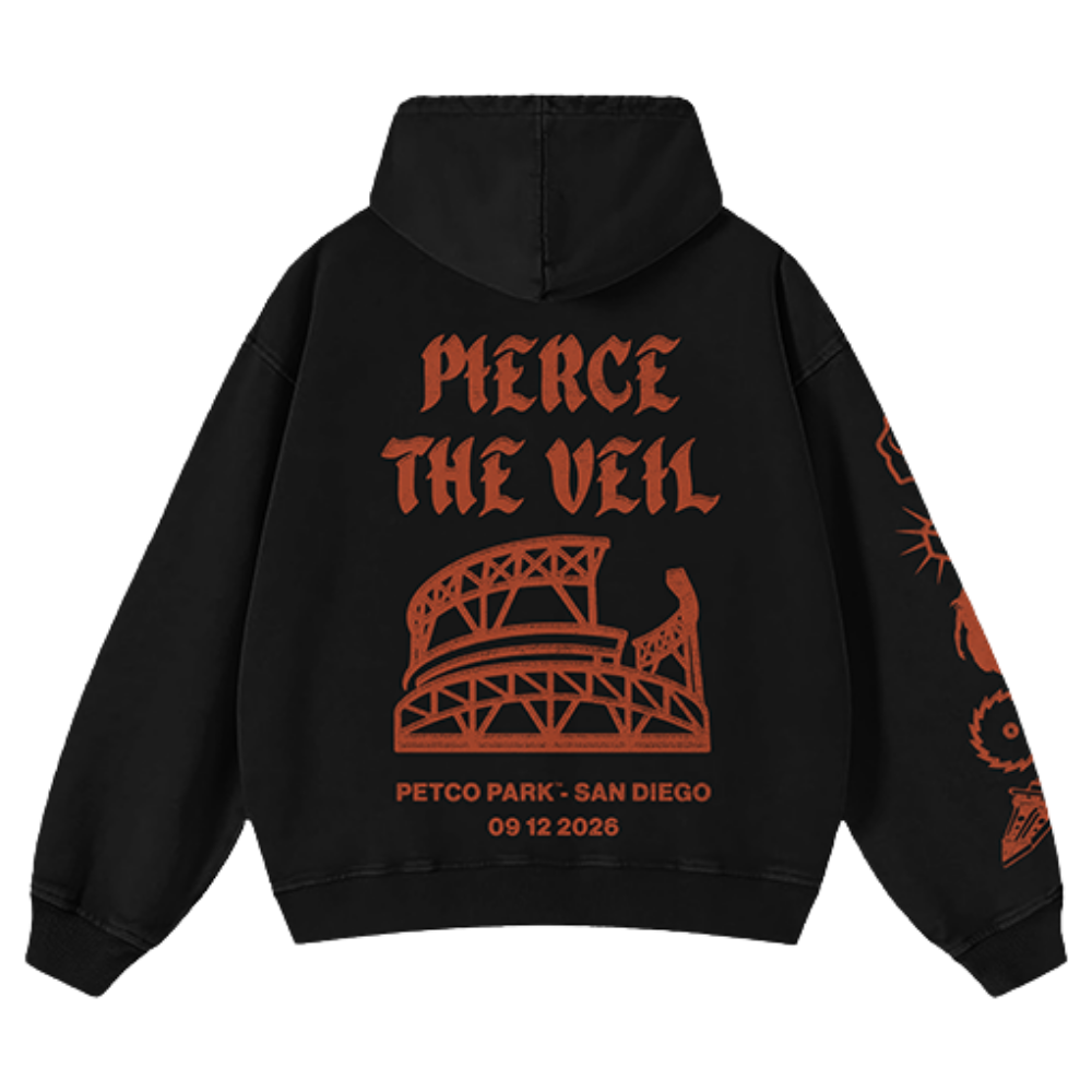 Black Symbols Zip Hoodie Back