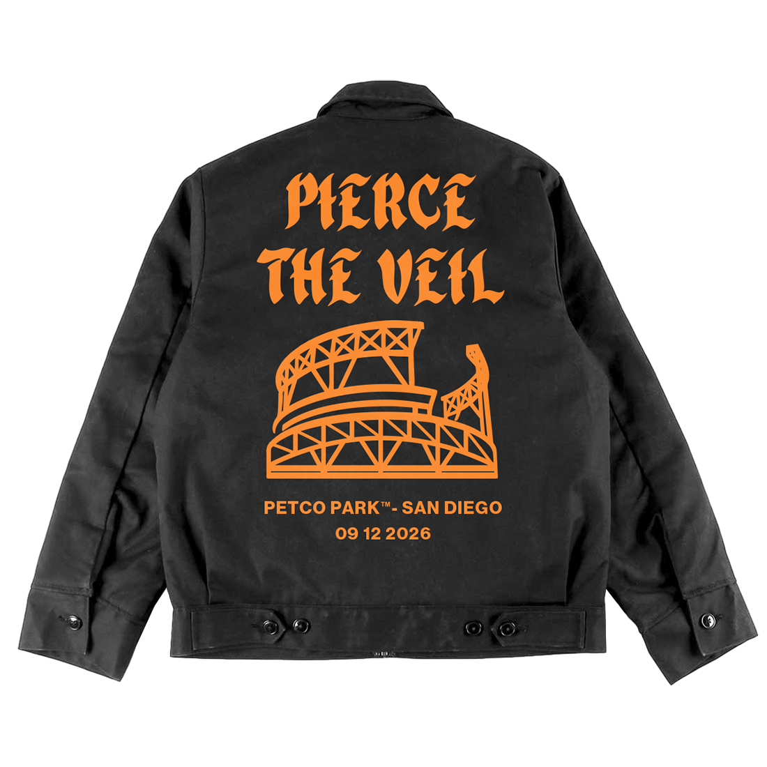 Petco Park Black Work Jacket Back