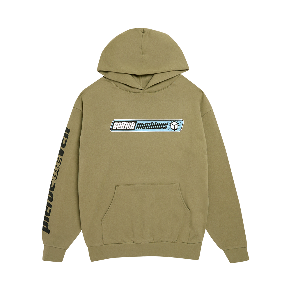 Selfish Machines Olive Pill Hoodie Front