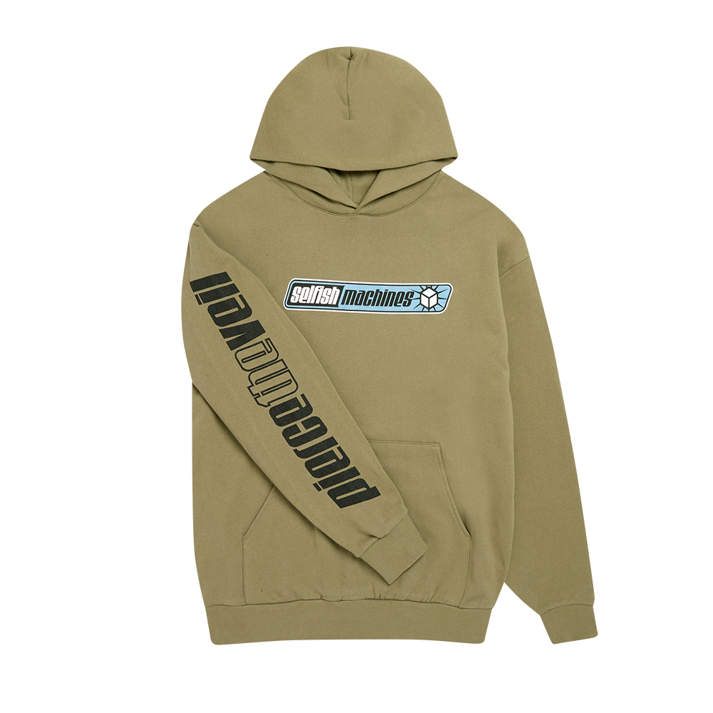 Selfish Machines Olive Pill Hoodie Sleeve
