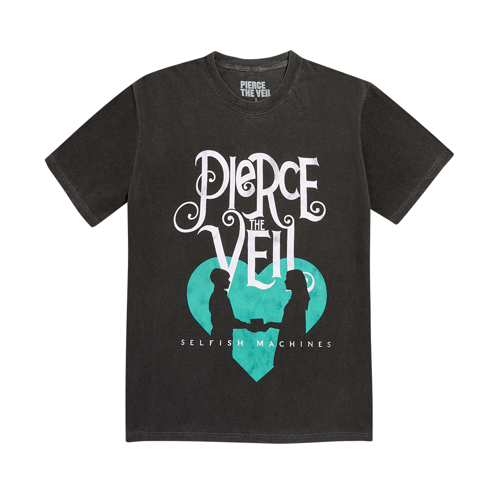 Selfish Machines Logo Heart Stack Tee Front